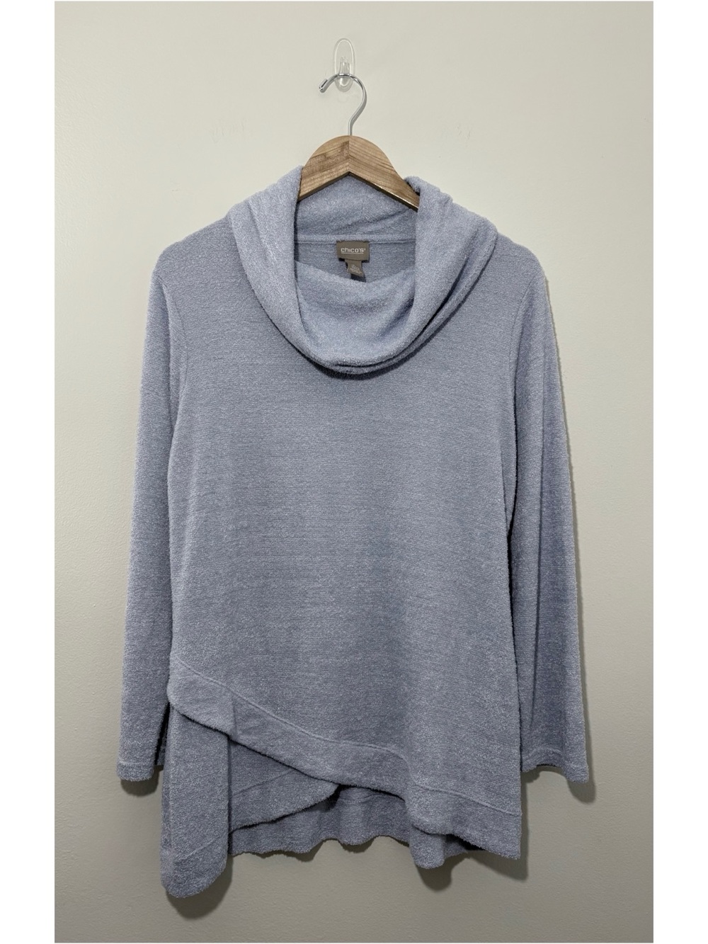 Chico's baby blue ultra-soft cowl-neck sweater (1/medium)